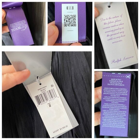 Ralph Lauren Purple Label Sylvia Tulle MaxiSkirt sz 2 black silk organza formal - Picture 11 of 17